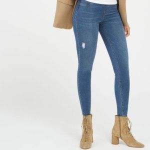 Spanx Jeanish Distressed Leggings Sz 1X-Med Wash